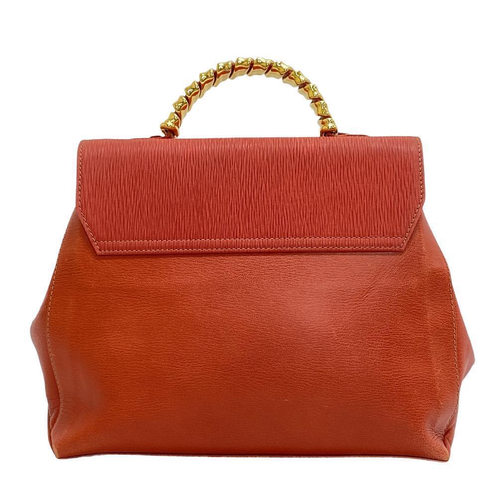 LOEWE Velzquez Twisted Clasp Handbag Red